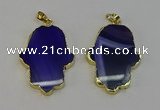 NGP6259 22*40mm - 25*45mm hamsahand agate gemstone pendants