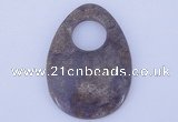 NGP626 5pcs 45*62mm flat teardrop purple agate gemstone pendants