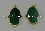 NGP6260 22*40mm - 25*45mm hamsahand agate gemstone pendants