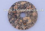 NGP629 5pcs 5*34mm red leopard skin gemstone donut pendants