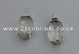 NGP6292 18*30mm - 22*35mm faceted nuggets white crystal pendants