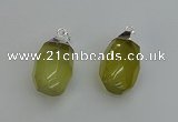 NGP6294 18*30mm - 22*35mm faceted nuggets lemon quartz pendants