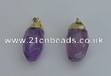 NGP6298 18*30mm - 22*35mm faceted nuggets amethyst pendants