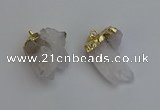 NGP6306 25*28mm - 25*35mm nuggets white crystal pendants