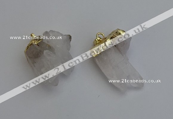 NGP6306 25*28mm - 25*35mm nuggets white crystal pendants