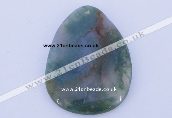 NGP631 5pcs 33*45mm freeform moss agate gemstone pendants