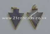 NGP6320 25*35mm - 30*40mm arrowhead agate gemstone pendants