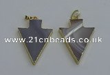 NGP6320 25*35mm - 30*40mm arrowhead agate gemstone pendants