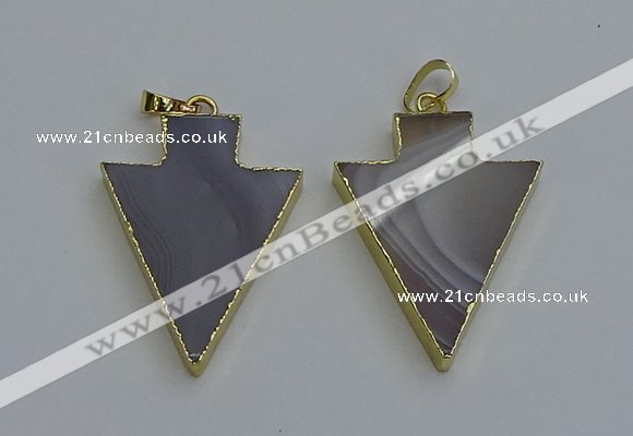 NGP6320 25*35mm - 30*40mm arrowhead agate gemstone pendants