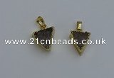 NGP6322 14*15mm - 15*16mm triangle agate gemstone pendants