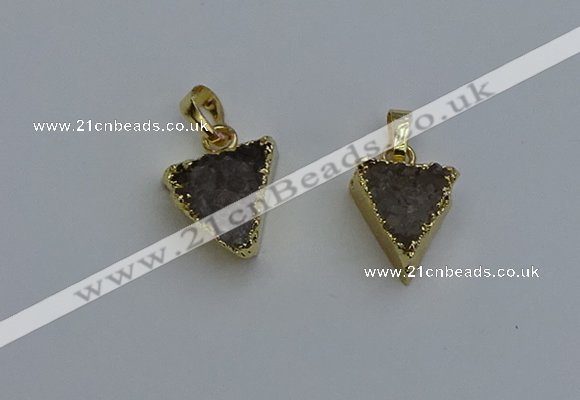 NGP6322 14*15mm - 15*16mm triangle agate gemstone pendants