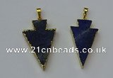 NGP6325 20*40mm - 25*45mm arrowhead lapis lazuli pendants