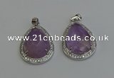 NGP6334 25*30mm teardrop light amethyst pendants wholesale