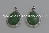 NGP6339 25*30mm teardrop green aventurine pendants wholesale