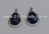 NGP6344 25*30mm teardrop lapis lazuli pendants wholesale