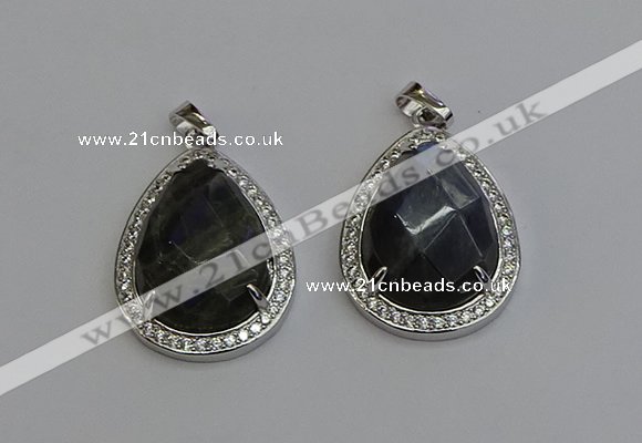 NGP6346 25*30mm teardrop labradorite pendants wholesale