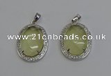 NGP6356 25*30mm oval lemon quartz pendants wholesale