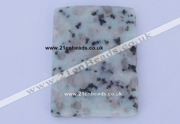 NGP636 5pcs 35*45mm rectangle kiwi stone pendants wholesale