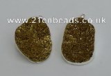 NGP6370 35*40mm - 30*45mm freeform plated druzy agate pendants