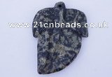 NGP638 5pcs 5*38*52mm leaf kambaba jasper gemstone pendants