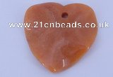 NGP640 5pcs 50*50mm heart red aventurine gemstone pendants