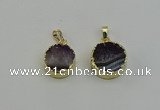 NGP6407 18mm - 20mm coin druzy amethyst pendants wholesale