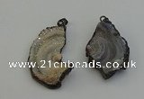 NGP6414 30*35mm - 35*40mm freeform plated druzy agate pendants