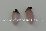 NGP6431 12*24mm - 15*30mm faceted bullet rose quartz pendants