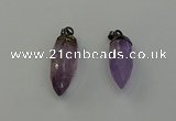 NGP6432 12*24mm - 15*30mm faceted bullet amethyst pendants