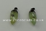 NGP6433 12*24mm - 15*30mm faceted bullet green rutilated quartz pendants