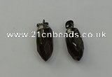 NGP6435 12*24mm - 15*30mm faceted bullet smoky quartz pendants