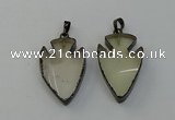 NGP6452 22*28mm - 25*35mm arrowhead lemon quartz pendants