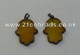 NGP6472 30*40mm hamsahand agate gemstone pendants wholesale