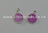 NGP6511 15mm - 16mm coin druzy agate pendants wholesale