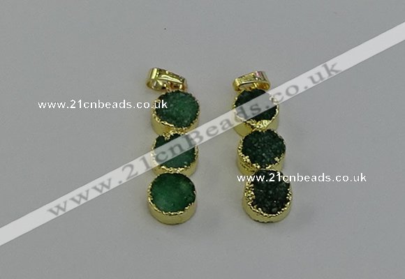 NGP6534 10*32mm druzy agate gemstone pendants wholesale