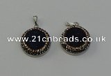 NGP6545 20mm - 22mm coin druzy agate gemstone pendants wholesale