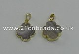 NGP6554 20*20mm - 22*22mm flower druzy agate pendants