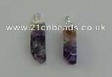 NGP6556 10*20mm - 11*30mm sticks druzy amethyst pendants