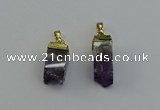 NGP6557 10*20mm - 11*30mm sticks druzy amethyst pendants