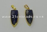 NGP6564 12*35mm - 15*40mm arrowhead lapis lazuli pendants