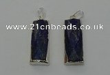 NGP6566 14*30mm - 15*38mm faceted rectangle lapis lazuli pendants