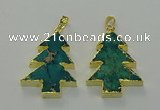 NGP6578 30*40mm - 32*40mm Christmas tree sea sediment jasper pendants