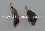 NGP6602 15*50mm - 25*45mm freeform druzy amethyst pendants