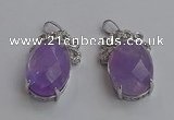 NGP6630 18*25mm faceted oval light amethyst gemstone pendants