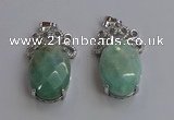 NGP6636 18*25mm faceted oval amazonite gemstone pendants