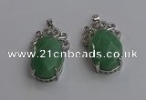 NGP6638 18*25mm faceted oval green aventurine gemstone pendants