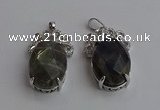 NGP6640 18*25mm faceted oval labradorite gemstone pendants