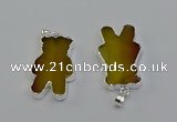 NGP6652 22*38mm Animal or V-shaped agate gemstone pendants