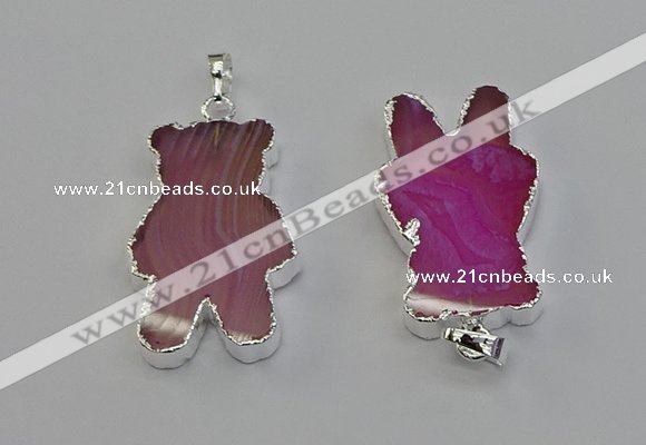 NGP6654 22*38mm Animal or V-shaped agate gemstone pendants