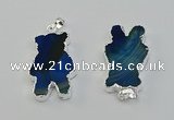 NGP6655 22*38mm Animal or V-shaped agate gemstone pendants